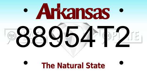88954T2 Arkansas License Plate