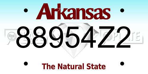 88954Z2 Arkansas License Plate