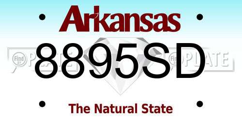 8895SD Arkansas License Plate