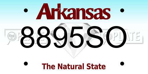 8895SO Arkansas License Plate