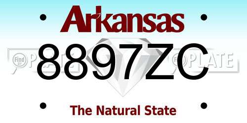 8897ZC Arkansas License Plate