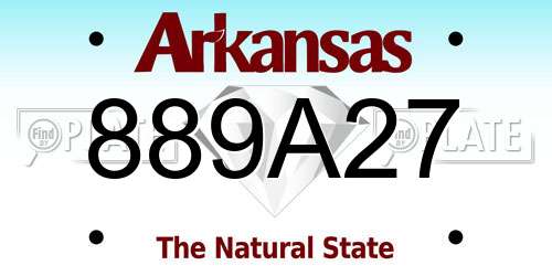 889A27 Arkansas License Plate