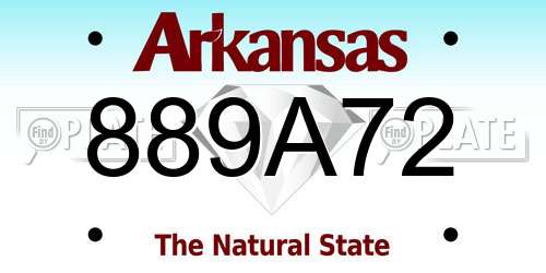 889A72 Arkansas License Plate