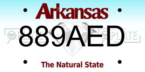 889AED Arkansas License Plate