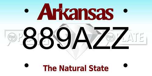 889AZZ Arkansas License Plate