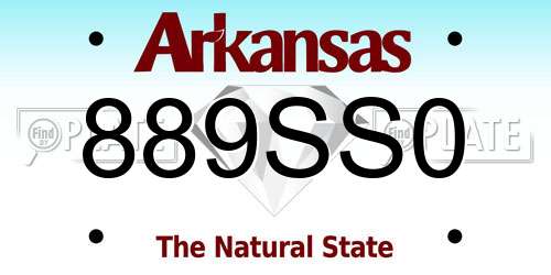 889SS0 Arkansas License Plate