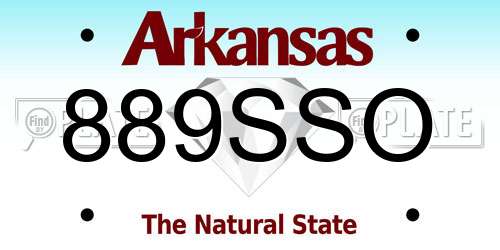 889SSO Arkansas License Plate