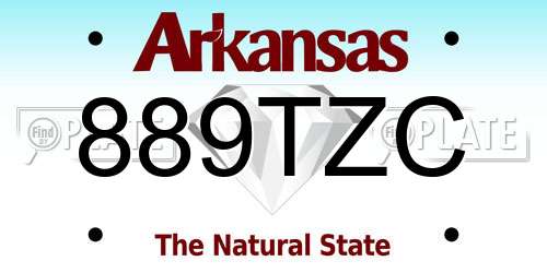 889TZC Arkansas License Plate
