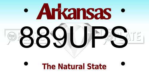 889UPS Arkansas License Plate