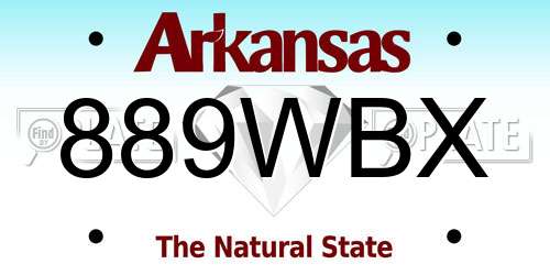 889WBX Arkansas License Plate