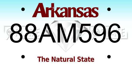 88AM596 Arkansas License Plate