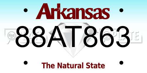 88AT863 Arkansas License Plate