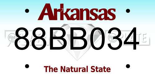 88BB034 Arkansas License Plate