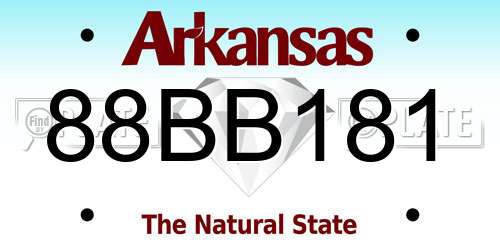88BB181 Arkansas License Plate