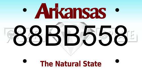 88BB558 Arkansas License Plate