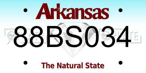 88BS034 Arkansas License Plate