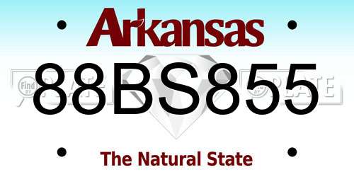 88BS855 Arkansas License Plate