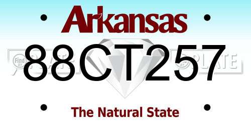 88CT257 Arkansas License Plate