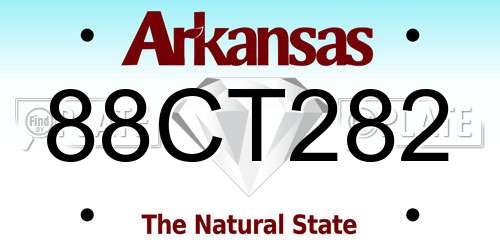 88CT282 Arkansas License Plate