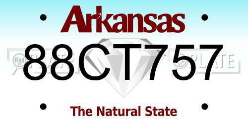 88CT757 Arkansas License Plate