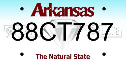 88CT787 Arkansas License Plate