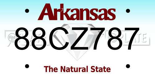 88CZ787 Arkansas License Plate