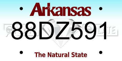 88DZ591 Arkansas License Plate