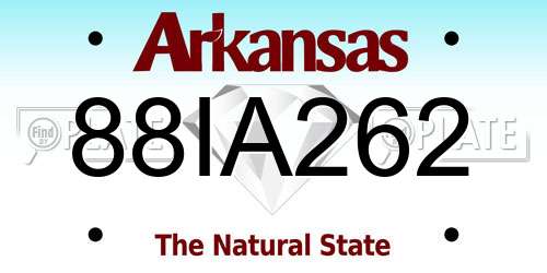 88IA262 Arkansas License Plate