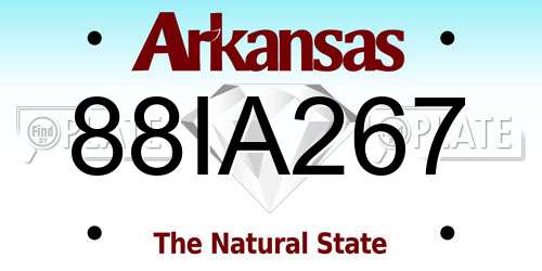 88IA267 Arkansas License Plate