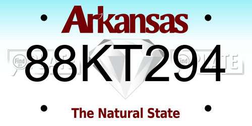 88KT294 Arkansas License Plate