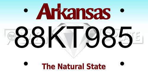 88KT985 Arkansas License Plate