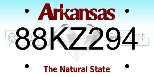 88KZ294 Arkansas License Plate
