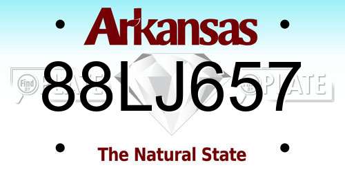 88LJ657 Arkansas License Plate