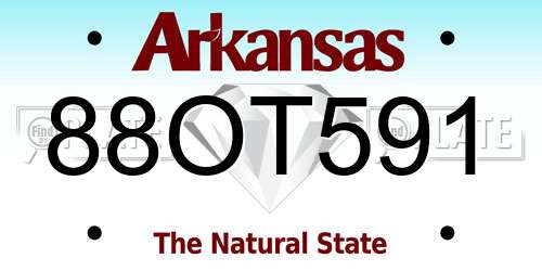 88OT591 Arkansas License Plate