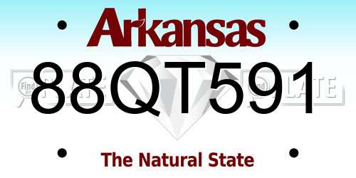 88QT591 Arkansas License Plate