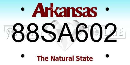 88SA602 Arkansas License Plate