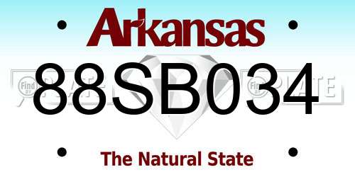 88SB034 Arkansas License Plate