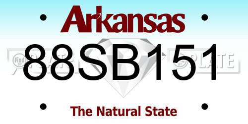 88SB151 Arkansas License Plate