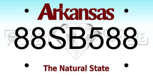 88SB588 Arkansas License Plate