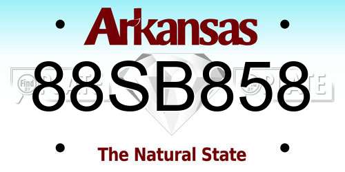 88SB858 Arkansas License Plate