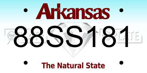88SS181 Arkansas License Plate