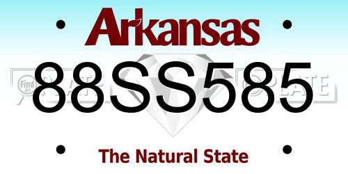 88SS585 Arkansas License Plate