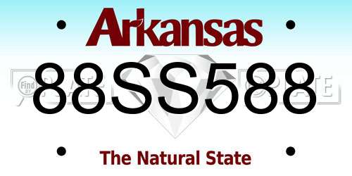 88SS588 Arkansas License Plate