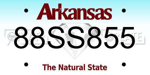 88SS855 Arkansas License Plate
