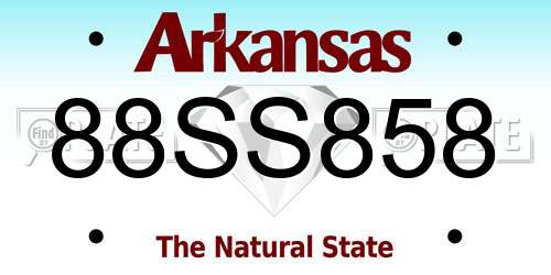 88SS858 Arkansas License Plate