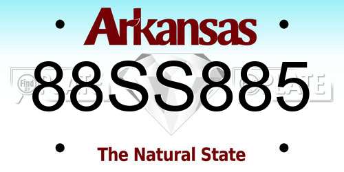 88SS885 Arkansas License Plate