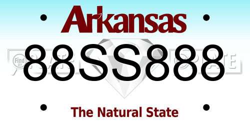 88SS888 Arkansas License Plate