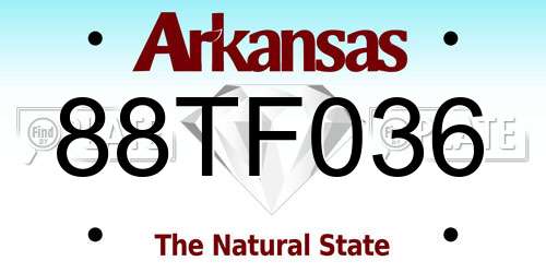 88TF036 Arkansas License Plate