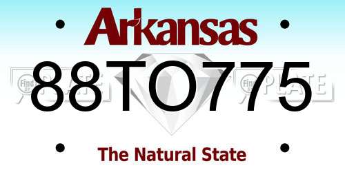 88TO775 Arkansas License Plate