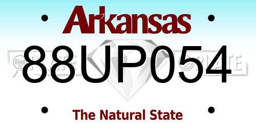 88UP054 Arkansas License Plate